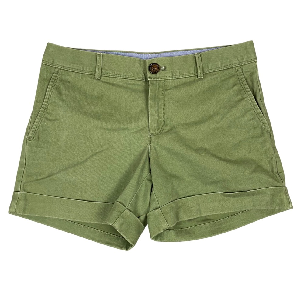 Banana Republic City Chino Rollup Stretch Shorts Womens 2 Canopy Green